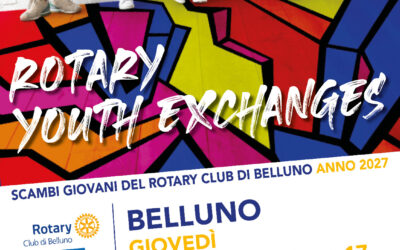 Programma Scambio Giovani Rotary International: incontro informativo a Belluno giovedì 8 ottobre